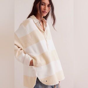 We The Free Arizona Sky striped Beige Pullover